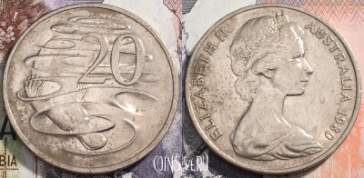 Австралия 20 центов 1980 года, KM# 66, 112-016