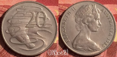 Австралия 20 центов 1980 года, KM# 66, 269i-022