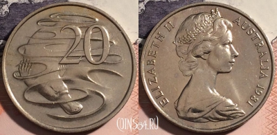 Австралия 20 центов 1981 года, KM# 66, a063-115