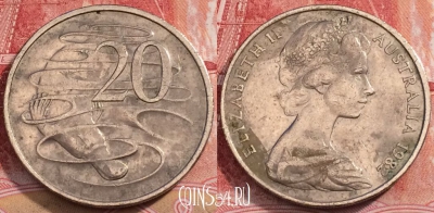 Австралия 20 центов 1982 года, KM# 66, 253-053
