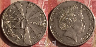 Австралия 20 центов 2001 года, KM# 554, 454o-086 ♛