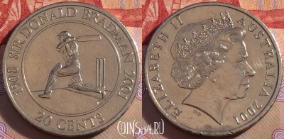 Австралия 20 центов 2001 года, KM# 589, 101a-114