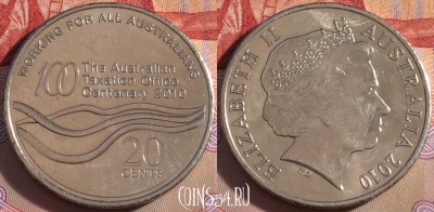 Австралия 20 центов 2010 года, KM# 1513, 101a-107