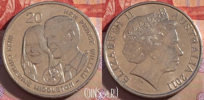 Австралия 20 центов 2011 года, KM# 1566, 101a-112