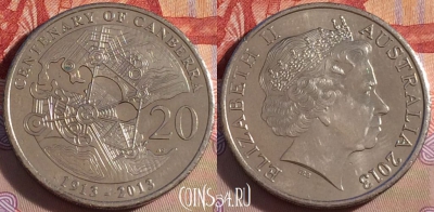 Австралия 20 центов 2013 года, KM# 2080, 101a-079