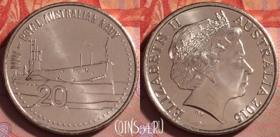 Австралия 20 центов 2015 г., Королевский флот, UNC, 299j-031