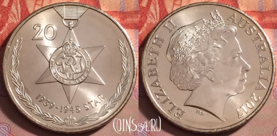 Австралия 20 центов 2017 года, UNC, 130j-140