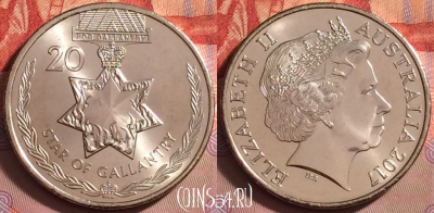 Австралия 20 центов 2017 года, UNC, 130j-141