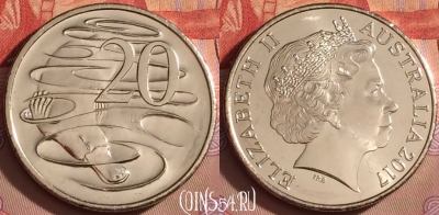 Австралия 20 центов 2017 года, KM# 403, UNC, 094l-032 ♛