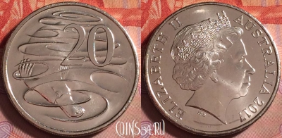 Австралия 20 центов 2017 года, KM# 403, UNC, 305j-087