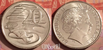 Австралия 20 центов 2018 года, KM# 403, UNC, 094l-029