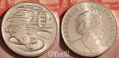 Австралия 20 центов 2020 года, UNC, 094l-051
