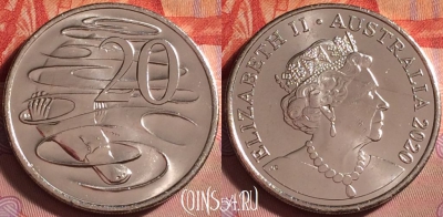 Австралия 20 центов 2020 года, UNC, 306j-122