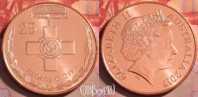 Австралия 25 центов 2017 года, UNC, 132j-001