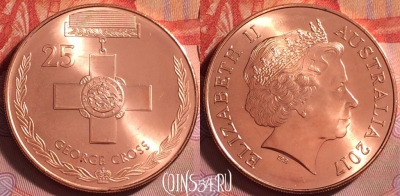 Австралия 25 центов 2017 года, UNC, 302j-129