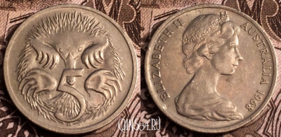 Австралия 5 центов 1968 года, KM# 64, 65-068a