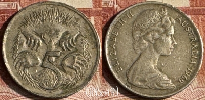 Австралия 5 центов 1969 года, KM# 64, 185t-036