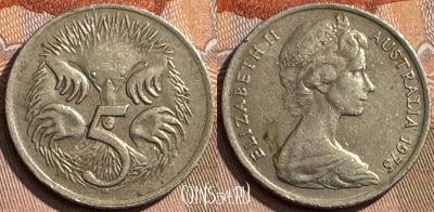 Австралия 5 центов 1975 года, KM# 64, 306s-065