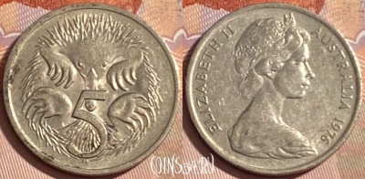 Австралия 5 центов 1976 года, KM# 64, 479р-128