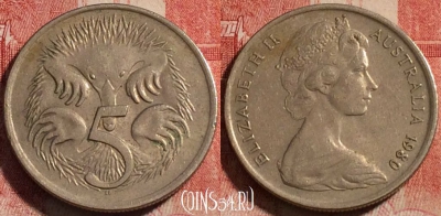 Австралия 5 центов 1980 года, KM# 64, 260-033
