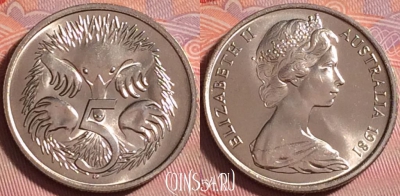 Австралия 5 центов 1981 года, KM# 64, UNC, 305j-030