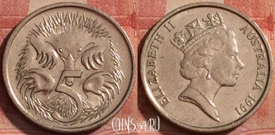 Австралия 5 центов 1991 года, KM# 80, 328k-091