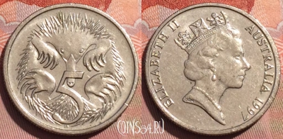 Австралия 5 центов 1997 года, KM# 80, 243a-008