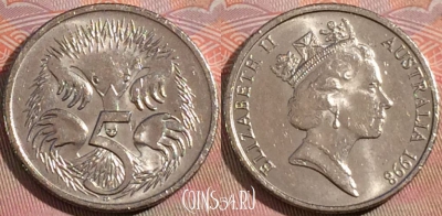 Австралия 5 центов 1998 года, KM# 80, 127a-055