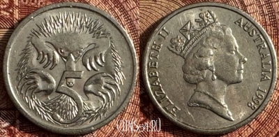 Австралия 5 центов 1998 года, KM# 80, 368s-127