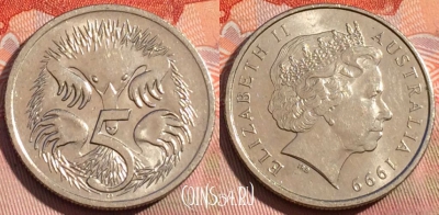 Австралия 5 центов 1999 года, KM# 401, 266a-020