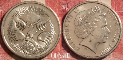 Австралия 5 центов 2000 года, KM# 401, 080c-013