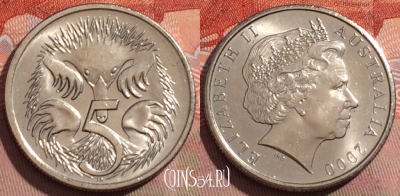 Австралия 5 центов 2000 года, KM# 401, 239a-027