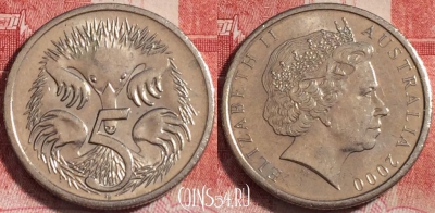 Австралия 5 центов 2000 года, KM# 401, 256-144
