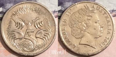 Австралия 5 центов 2001 года, KM# 401, 171-047