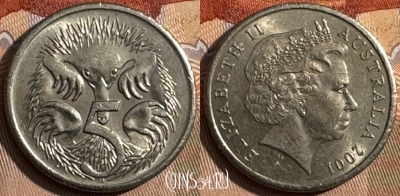 Австралия 5 центов 2001 года, KM# 401, 425s-111 ♛