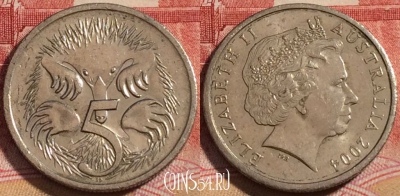 Австралия 5 центов 2004 года, KM# 401, 260-054