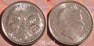 Австралия 5 центов 2009 года, KM# 401, UNC, 305j-031