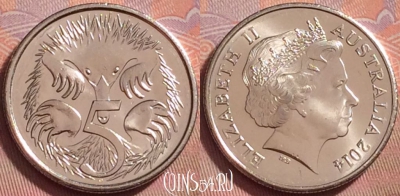Австралия 5 центов 2014 года, KM# 401, UNC, 139k-123