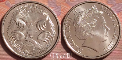 Австралия 5 центов 2015 года, KM# 401, UNC, 330j-042