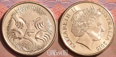 Австралия 5 центов 2016 года, KM# 401, UNC, 088l-140