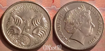 Австралия 5 центов 2016 года, KM# 401, UNC, 260m-030