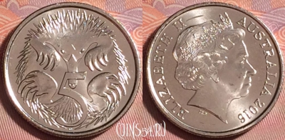 Австралия 5 центов 2016 года, KM# 401, UNC, 305j-024