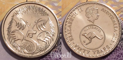 Австралия 5 центов 2016 года, KM# 401, UNC, 236-117