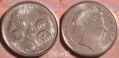 Австралия 5 центов 2017 года, KM# 401, UNC, 305j-070