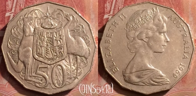 Австралия 50 центов 1969 года, KM# 68, 065l-103