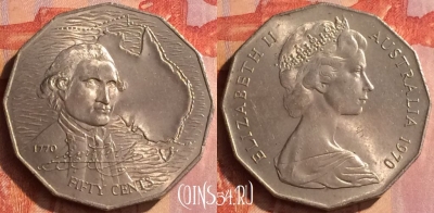 Австралия 50 центов 1970 года, KM# 69, 118o-097