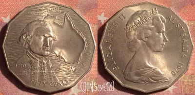 Австралия 50 центов 1970 года, KM# 69, 187i-048