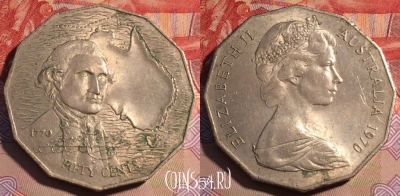 Австралия 50 центов 1970 года, KM# 69, 211a-125