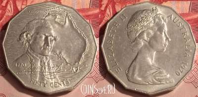 Австралия 50 центов 1970 года, KM# 69, 306o-044 ♛