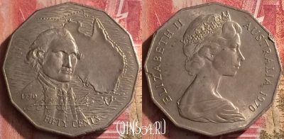 Австралия 50 центов 1970 года, KM# 69, 453o-119 ♛